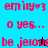 Pixelated text in pink on cyan and black backgrounds with a blue cursor blinking at the end of 'be jeiou'.