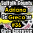 Static image with yellow and blue text overlays on a blurred background featuring 'Adriana Greco #36' and 'S.C. ALLSTARS LADY GIRLS LAX!!!', plus 'LAX IS LIFE!' at bottom.