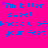 A bright pink background with repeated blue text reading "i'm bitter sweet i knock u off your feet" and small purple stars scattered throughout.