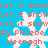 Blue background with repeating white snowflakes and red text reading "Let it snow By Phoebe Meenagh" in pixelated font.