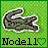 Pixelated crocodile icon with open mouth on green background, text 'Nodell' and heart symbol below.