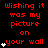 Red text on black background reads 'Wishing it was my picture on your wall' with white star icons appearing in sequence across frames.