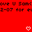 Red background with repeated black text and white heart/arrow symbols in a pattern