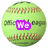 Four green baseballs with brown stitching display sequential text: "We" in purple, "Are" in blue, "The" in green, and "SUPERSTARS" in pink.