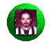 Green textured sphere with a central cutout revealing a red letter or photo; the cutout shape changes across frames.
