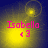 Yellow circular glow with blue background, pink text 'Isabella' and '<3' below, animated rotation of concentric circles around the glow.