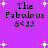 Purple background with white starbursts and repeated text "The Fabulous 6<33" in black pixelated font across four identical sections.