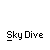 Animated contact sheet showing 10 sequential frames of a yellow stick figure performing skydiving motions against a gray background with vertical striped transparency indicators.