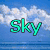 A four- shows a sky background with 'Sky' text, a riding scene with 'Riding' text, a horse labeled 'Pintos', and a blank