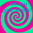Four identical spiral patterns in cyan and magenta with blue text reading 'oh my god Blake!' overlaid on each.