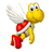 Pixelated character icons from Super Mario Bros. featuring a yellow winged turtle and red fish-like creature with white wings, alongside the game's title logo.