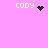 Pixelated 'CODY' text appears in four positions on a pink background with black pixel symbols changing between frames.