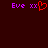 Purple text 'Eve xx' appears twice on a dark red background, with one instance featuring a red pixelated heart symbol replacing the second 'x'.