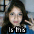 six showing a person with long dark hair in blue clothing making hand gestures, overlaid with changing text phrases