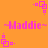 Pixelated orange background with pink text and square patterns, featuring repeated "~Maddie~" text and four distinct square arrangements in corners and center.