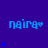 Blue pixelated text 'naira' with a small heart symbol appears in multiple positions on a dark blue background, accompanied by vertical stacks of three or four smaller hearts below each instance.