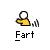 Pixelated icon shows a yellow and brown object with a looped handle above the word "Fart" in bold black letters on white background.