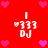 Red background with pink heart icons and white text elements arranged in a pattern