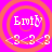 Four identical orange spiral patterns on a bright pink background with white text and symbols above and below each spiral.