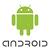 Pixelated green Android robot icon with rounded head, rectangular body, and limbs; below it a pixelated text string reading 'android' in lowercase letters.