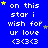 Blue background with white pixelated text reading 'on this star i wish for ur love <3<3' repeated in a , scattered yellow and light blue stars