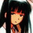 A pixelated anime-style character with long dark hair and red highlights appears on the left side of a contact sheet, while the right side displays stylized text "Anime IM" above smaller cursive text against a black background.