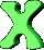 Green 3D X-shaped icons in varying sizes arranged across a gray background, displayed as static without motion
