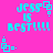 Cyan pixelated text "JESS IS BEST!!!!!" on bright pink background with cyan square-dot symbols, animated between two states.