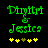 Green pixelated text "Digital & Jessica" with yellow star icons below, displayed on a black background.