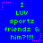Blue background with green text reading "I LUV sportz friendz & him?!!!!" and pink star decorations in a static layout.