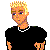 Pixelated cartoon character with blonde hair in black shirt, beige pants, and blue jeans, with text "I'm gonna be your #1" below.
