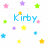 Pixelated image with blue text reading 'Kirby', 'And', and 'Alex' surrounded by multicolored stars on a white background.