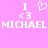Pixelated text and symbols on a solid pink background with white and light pink elements.