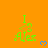 Green text 'I' above a green heart symbol and 'Alex' below, with blue hearts on an orange background; one instance shows a gray overlay.