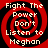 Four identical red and black spiral icons with white text reading "Fight The Power Don't Listen to Meghan" arranged in a