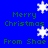 Blue background with green text reading "Merry Christmas From Shae" and white snowflakes in pixelated style.