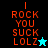 A split-screen digital image with four quadrants displaying pixelated text and star symbols on contrasting backgrounds.
