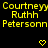 Yellow text on black background displays repeated names with heart and arrow symbols between