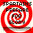 Four identical red and white spiral patterns with black text reading "SPARTAINS PREPARE FOR GLORY" and exclamation marks below, arranged in a