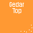 Orange background with four instances of 'Gedar Top' text and scattered white dots in a pattern