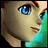 Pixelated anime-style face with blue eyes and red hair, next to text reading 'Anime IM' and 'com' on black background.