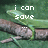 Green lizard on brown branch with pixelated text about saving money on car insurance by switching to Geico.
