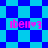 Pixelated blue and cyan checkered background with four pink 'iben❤3' text instances in different positions.