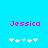 Two identical pixelated 'Jessica' text displays with white and light blue plus signs below on a bright cyan background.