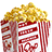 A 2x2 contact sheet of four distinct food icons: popcorn, fries, a hot dog, and an empty space with gray background.