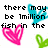 Pixelated text and heart symbols on a white background with cyan, pink, and green elements.