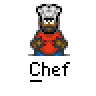 Animated contact sheet of a chef character with multiple text bubbles in various frames, displayed on gray background.