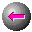 Nine circular gray icons with left-pointing arrows in varying shades of pink and purple, arranged in a on a light gray background