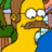 Pixelated cartoon character with yellow skin, large white eyes, brown mustache, and blue clothing holding a green-clad figure.