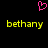 Pixelated pink heart symbol above two yellow text instances on black background.